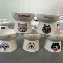 画像をギャラリービューアに読み込む, オリジナル似顔絵と名前が入る ✨ペットフードボウル 食器