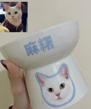 画像をギャラリービューアに読み込む, オリジナル似顔絵と名前が入る ✨ペットフードボウル 食器