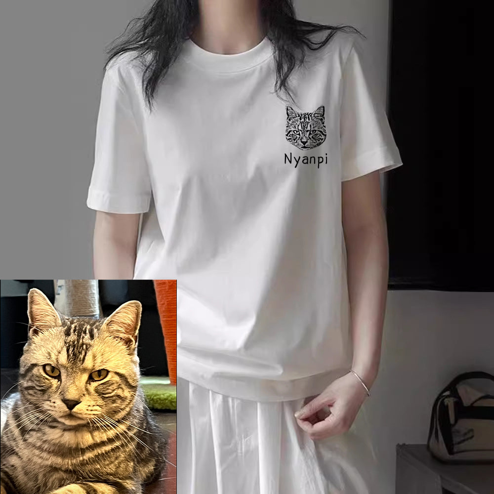 愛犬・愛猫ペット・うちの子の写真オーダーメイドTシャツ (男女兼用