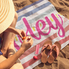 画像をギャラリービューアに読み込む, ★カラフルビーチタオル★ 名入れ 夏アウトドア