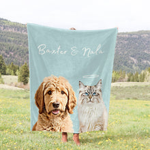 画像をギャラリービューアに読み込む, ❥全身絵❥  ★ペットの写真からオーダー ブランケット ♪ ★ 名入り犬•猫•ウサギ•小動物
