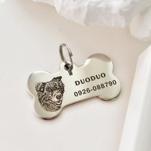 画像をギャラリービューアに読み込む, 両面印刻✨ペットの写真で作る迷子札・ネームタグ 名入れ✨骨型