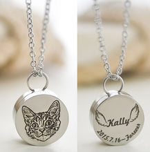 画像をギャラリービューアに読み込む, 両面印刻✨ うちのペットの毛のネックレス ペットの写真で作るオリジナル 名入れペンダント 遺骨ペンダント