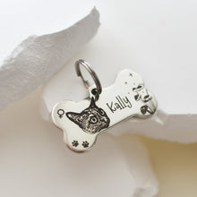 画像をギャラリービューアに読み込む, 両面印刻✨ペットの写真で作る迷子札・ネームタグ 名入れ✨骨型