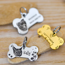 画像をギャラリービューアに読み込む, 両面印刻✨ペットの写真で作る迷子札・ネームタグ 名入れ✨骨型