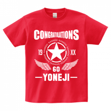 画像をギャラリービューアに読み込む, 名入り♬還暦祝いTシャツ 星02