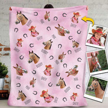 画像をギャラリービューアに読み込む, 【馬】 ★ペットの写真からオーダー  オリジナルブランケット ♪