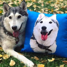 画像をギャラリービューアに読み込む, ペットの似顔絵クッション♪ オーダーメイド★ 犬•猫•ウサギ•小動物 【両面印刷】