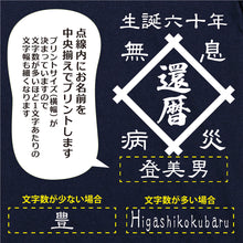 画像をギャラリービューアに読み込む, 前掛け風還暦Tシャツ 名前を入れた粋な還暦Tシャツ♬井桁
