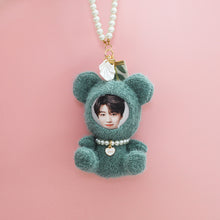 画像をギャラリービューアに読み込む, カスタマイズギフト★世界に一つだけ★写真入りキーホルダー真珠&熊