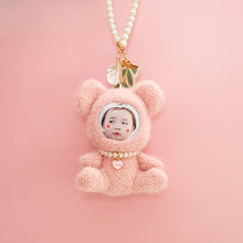 画像をギャラリービューアに読み込む, カスタマイズギフト★世界に一つだけ★写真入りキーホルダー真珠&熊
