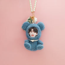 画像をギャラリービューアに読み込む, カスタマイズギフト★世界に一つだけ★写真入りキーホルダー真珠&熊