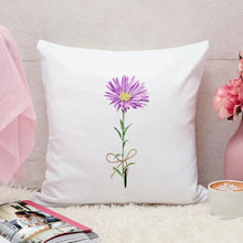 画像をギャラリービューアに読み込む, 名入れ誕生花クッション♪ オーダーメイド★ 【片面印刷】