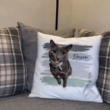画像をギャラリービューアに読み込む, ペットの似顔絵クッション♪ オーダーメイド★ 犬•猫•ウサギ•小動物 【片面印刷】