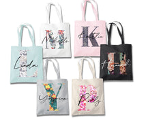 画像をギャラリービューアに読み込む, ♪名入れ花柄トートバッグ♪ お散歩バッグ♪おしゃれバッグ