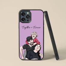 画像をギャラリービューアに読み込む, 【家族】【油絵】お好きな写真で作れるユニークなスマホケース iPhone/Samsung/Xperia/AQUOS/Huawei/Google