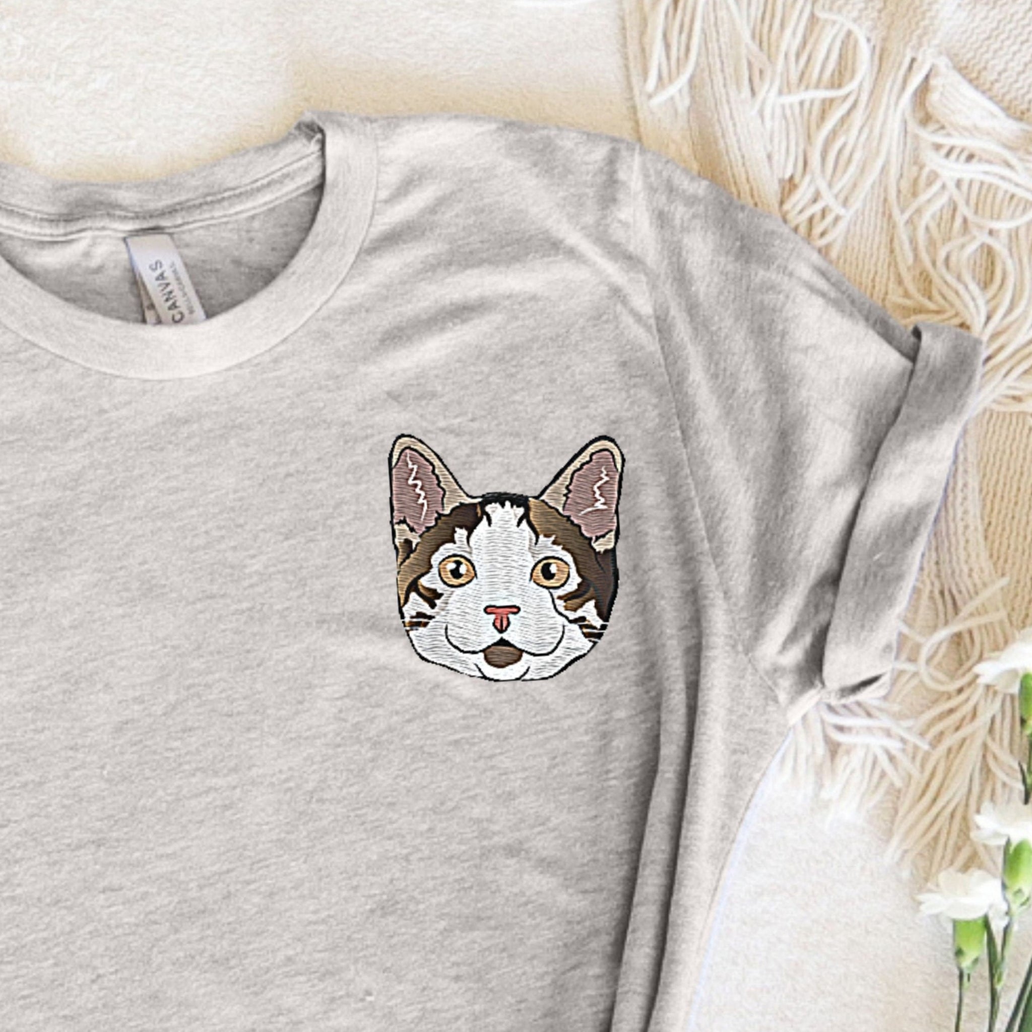 刺繍の愛犬・愛猫ペット・うちの子の写真オーダーメイドＴシャツ