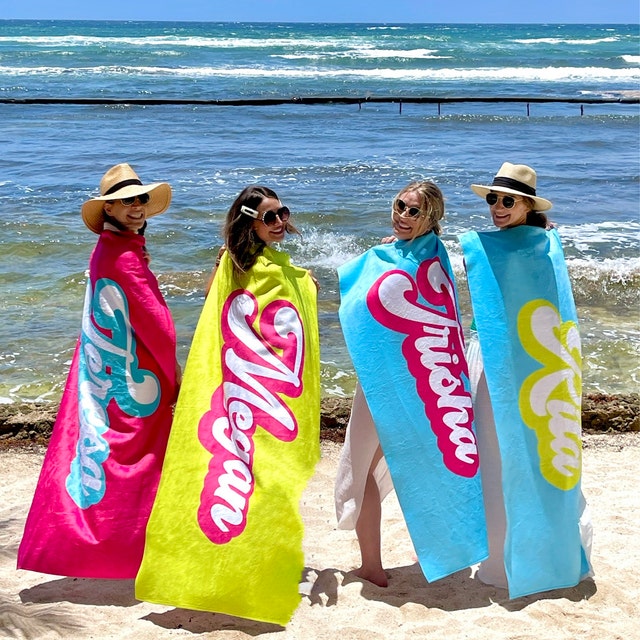 カラフルビーチタオル 名入れ アウトドア　　